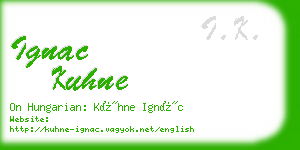 ignac kuhne business card